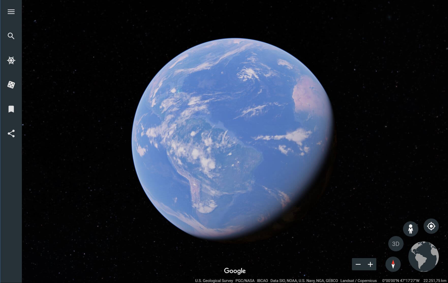 Google Earths Neuer Startbildschirm