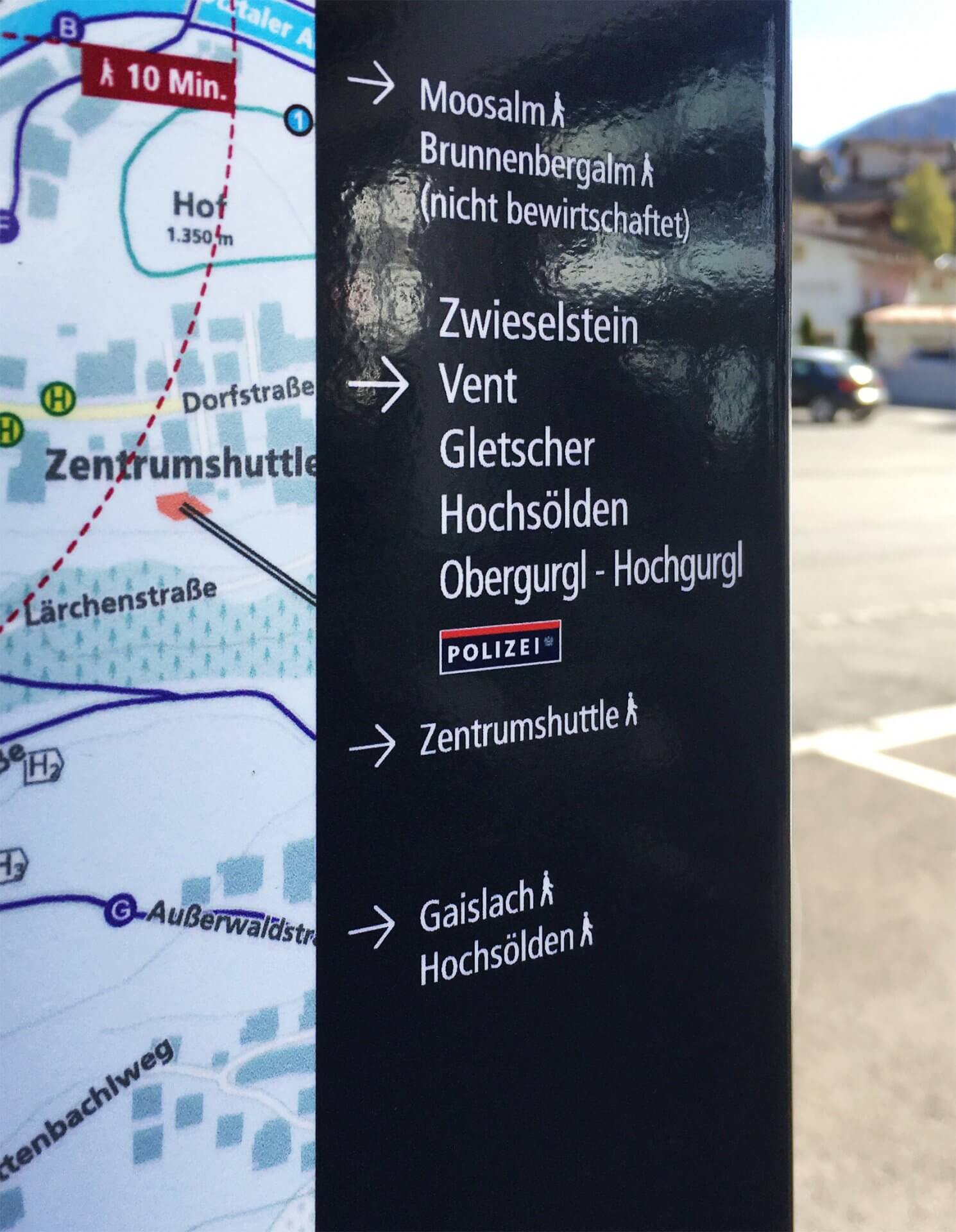 Fußgängerleitsystem Sölden