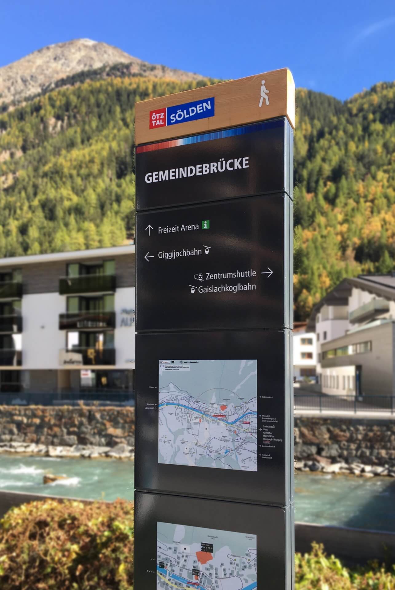 Fußgängerleitsystem Sölden