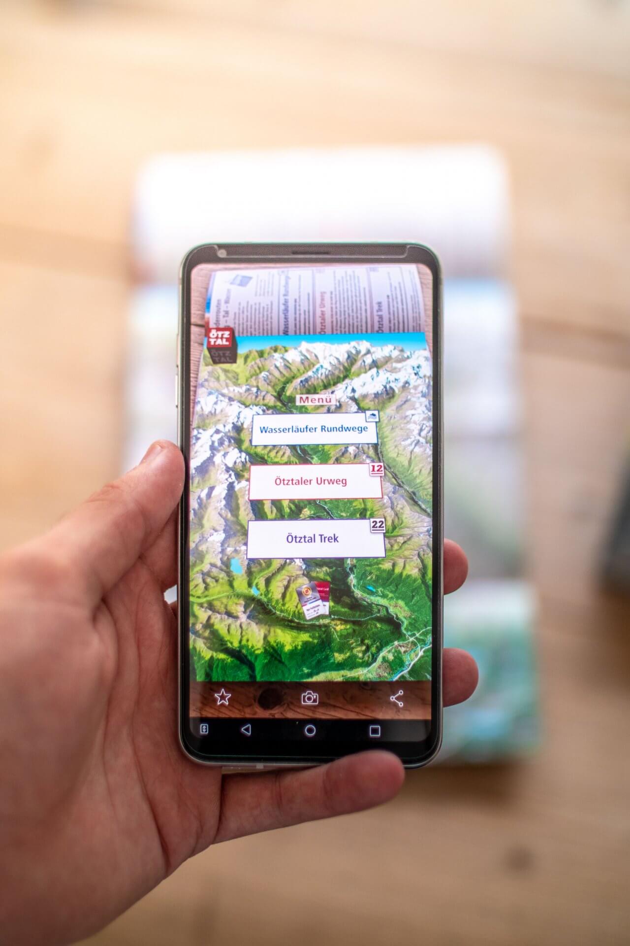 Ötztaler Urweg – Augmented Reality Karte und Flyer Design
