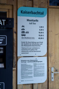 Kaiserbachtal Visualisierung Mauttarife