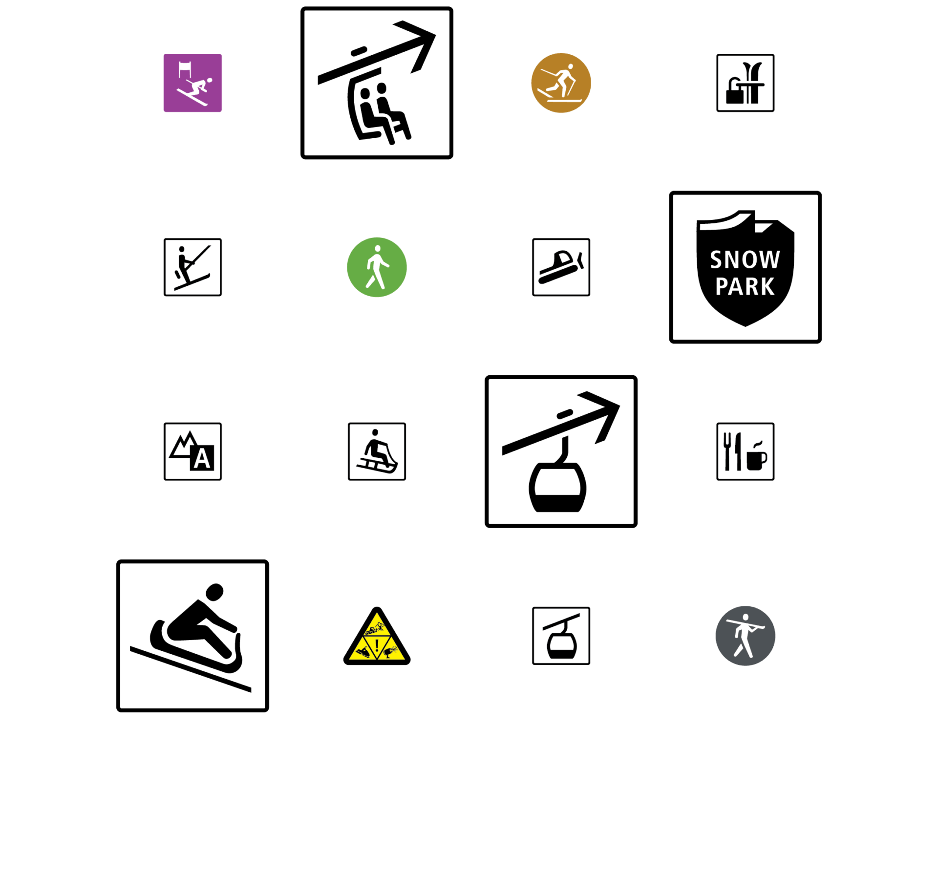 Piktogrammset für einheitliche Besucherlenkung